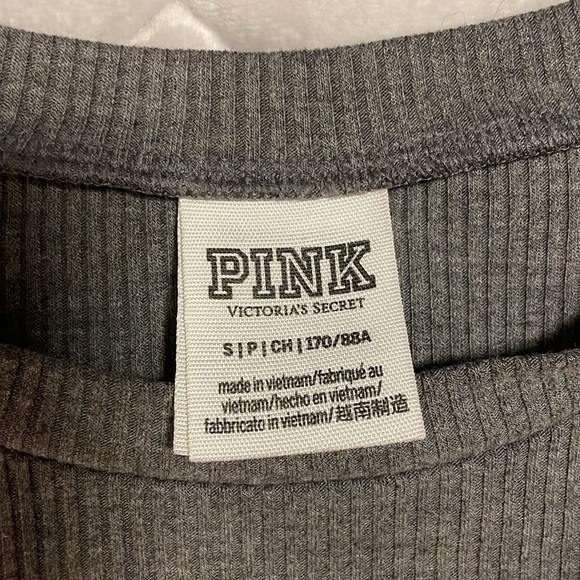 PINK/Victoria Secret ribbed short sleeve top - Picture 2 of 3